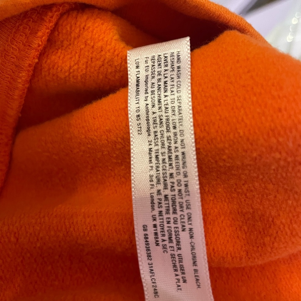 Anthropologie Orange Top with Pink Floral Embroidery - Picture 4 of 5
